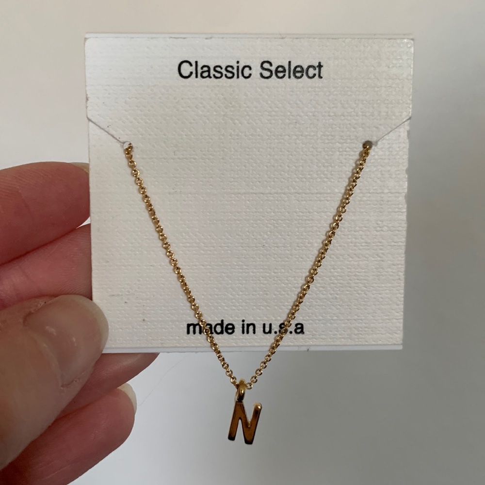 Letter “N” Pendant Necklace